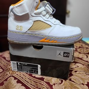 White and Orange Air Jordan